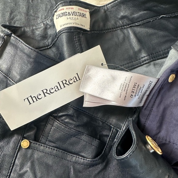 Zadig & Voltaire | Phlame Crinkled Leather Pants (Size FR 42 ) - Picture 7 of 8